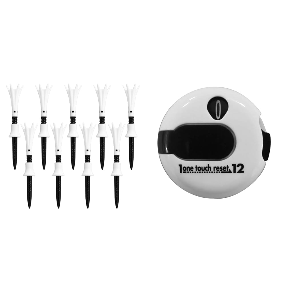 【セット買い】【Amazon.co.jp 限定】【星野陸也プロ使用ティー】ダイヤゴルフ(DAIYA GOLF) トマホークティー ゴルフティー ロング・セミロング・ショート 高さ調節可能 振り抜きやすくて飛距離アップ 高耐久 折れにくい 見つけやすい 初心者 ドライバー アイアン FW ゴルフ規則適合 日本製 + スコアカウンターワンリセットカウンター 白 AS-434