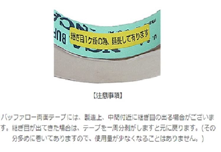 NCA グリップ バッファロー両面テープ NCAﾊﾞｯﾌｧﾛｰ製両面ﾃｰﾌﾟ 20mm幅×33m 厚0.18mm