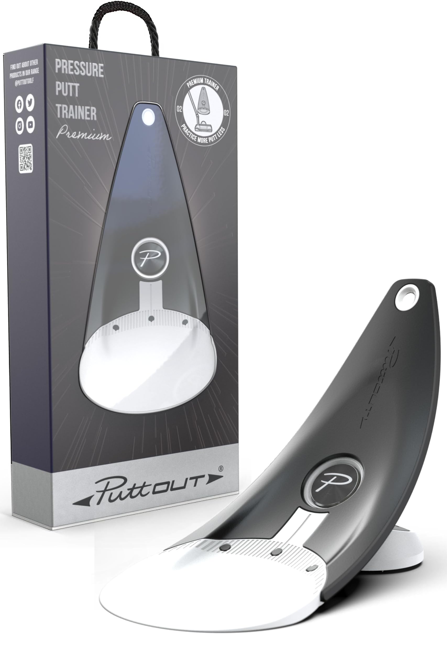 PuttOUT（パットアウト） パター練習器具 プレミアムプレッシャーパットトレーナー パター 練習 ゴルフ練習 【 室内で出来る本格的なパッティング練習 】ゴルフ練習器具 (距離感や方向性の調整に!) 練習器具 ゴルフパター練習器具